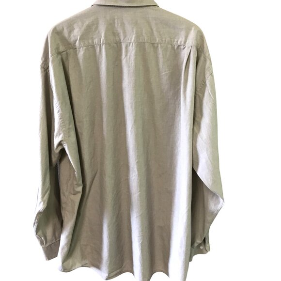 Joseph & Feiss Button-Down Collar Shirt: Long Sleeves Tan, Men's Size 18.5 Neck - Picture 2 of 7